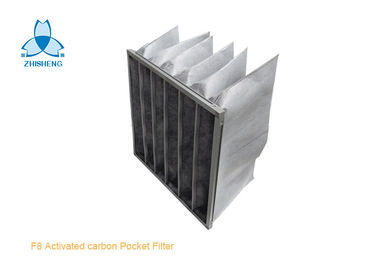 Tipo rígido activado F8 del marco V de aluminio del filtro de aire del carbono y del bolsillo de la fibra sintética medios