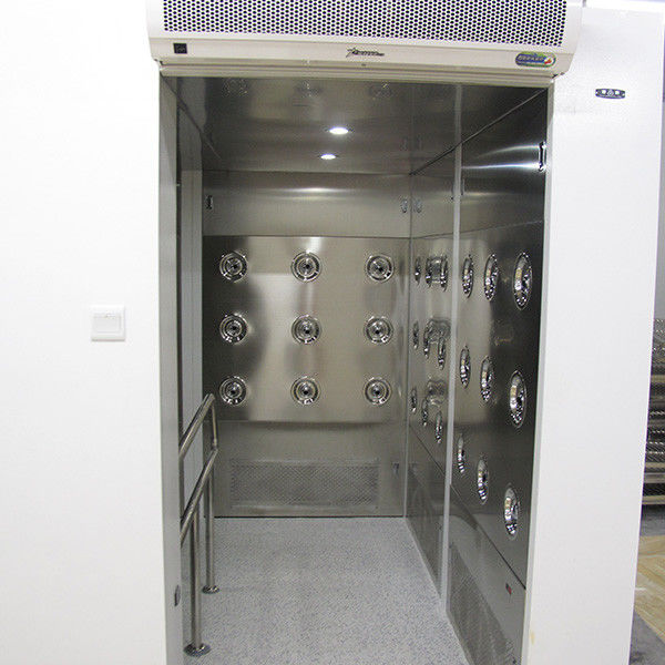 Túnel de la ducha de aire de 90 del grado personales de la vuelta, equipos del sitio limpio con el material de acero pintado 0