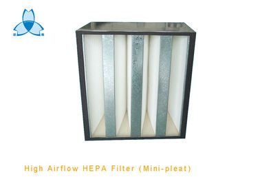 comprar V mini filtro de aire del plisado de la célula para el alto aire del flujo de aire que maneja la unidad, 99,97% abajo 0,3 um online manufacture