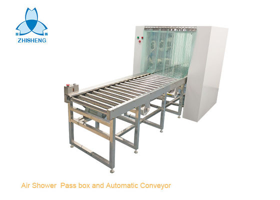 comprar Caja de paso de acero de la ducha de aire del recinto limpio y transportador de rodillo automático online manufacture