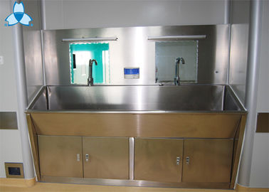 Lavabos de mano del filtro de aire del hospital del acero inoxidable con los gabinetes para la persona 2