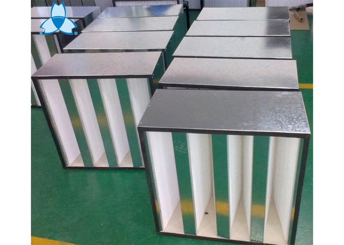 Aluminio del filtro del banco de Hepa V/material comprimidos de Pastic para el sistema de aire acondicionado 0