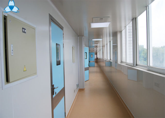 Filtro de aire manual del hospital del oscilación, sola puerta del sitio de hospital de la hoja con la ventana de visión 2