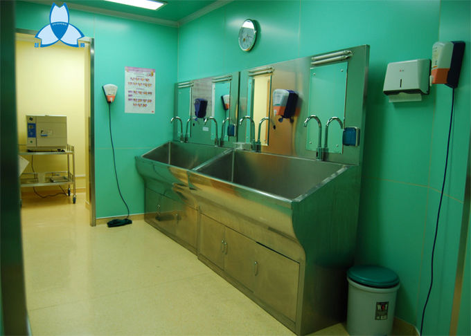 Lavabos de mano del filtro de aire del hospital del acero inoxidable con los gabinetes para la persona 2 2